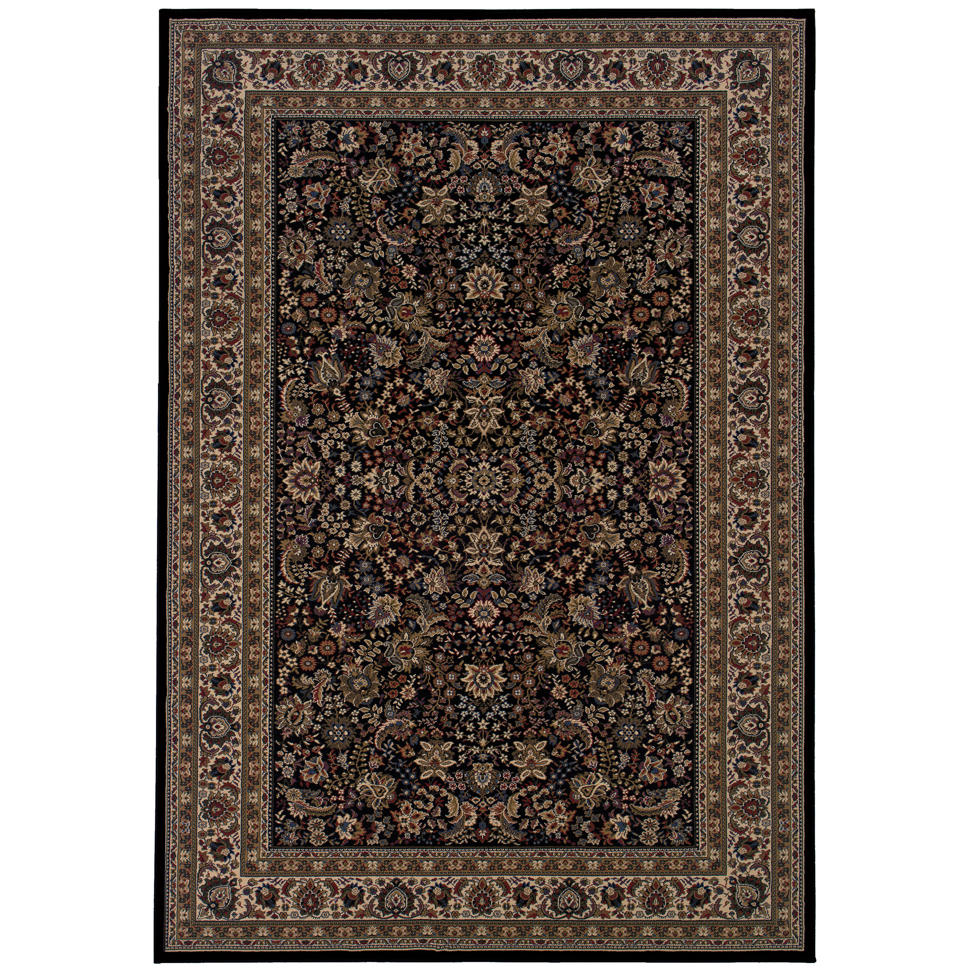 OW Ariana 213k Black/Ivory Area Rug | Carpet Exchange