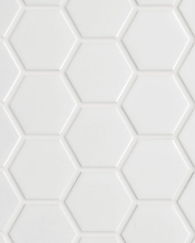 早川重章『Two-color surfaces and lines』0611F Surface Art Circuit White Hexagon | Carpet Exchange