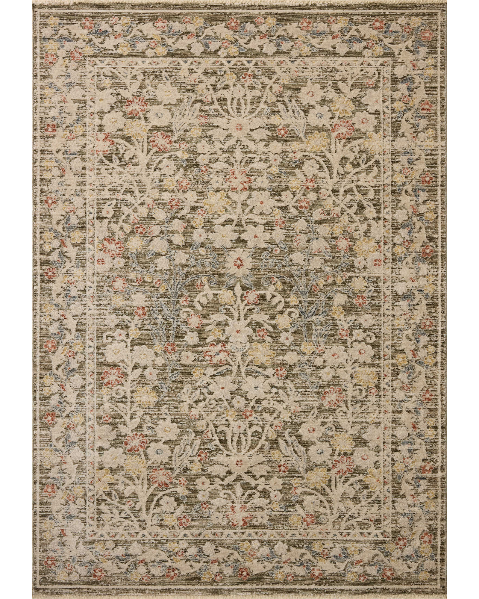 Clarisse CLS-05 Olive/Multi 11x15 Area Rug | Carpet Exchange