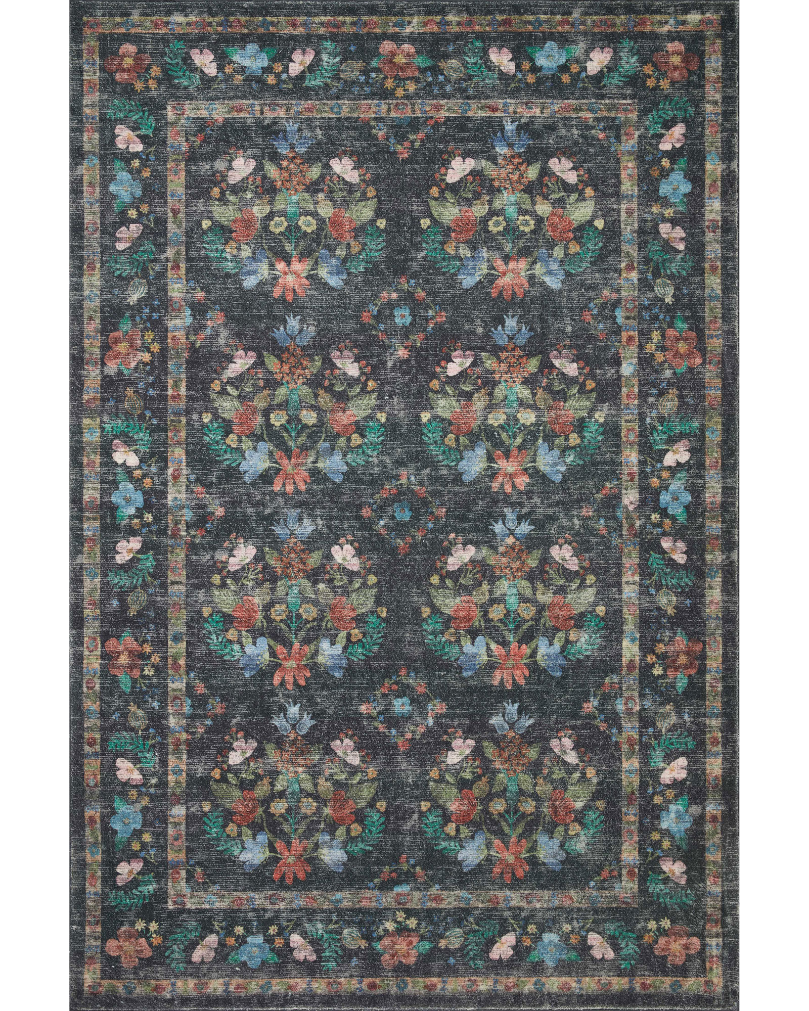 Loloi Courtyard COU-04 Charcoal Area Rug | Carpet Exchange