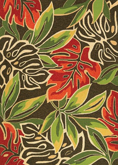 Covington Areca Palms Brown/Forest Green Rug