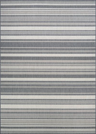 Recife Gazebo Stripe Champ/Grey Area Rug