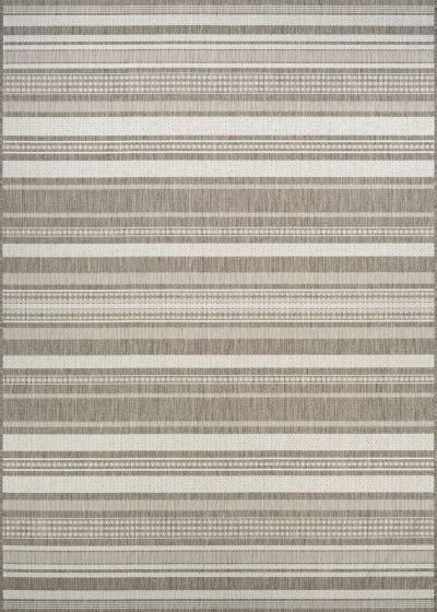 Recife Gazebo Stripe Champ/Taupe Area Rug