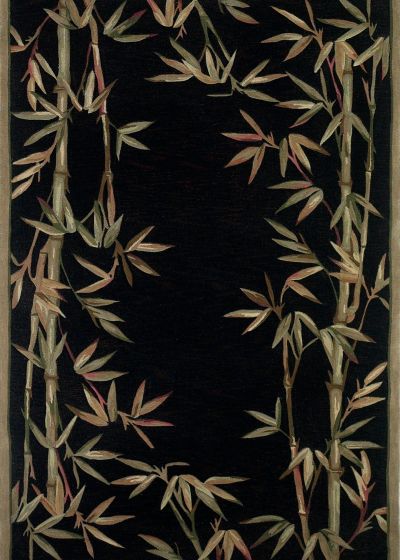 Sparta 3147 Black Bamboo Border Area Rug
