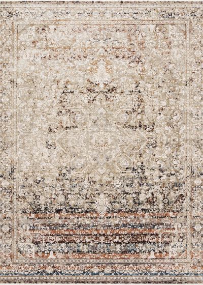 Theia THE-05 Taupe/Brick Area Rug