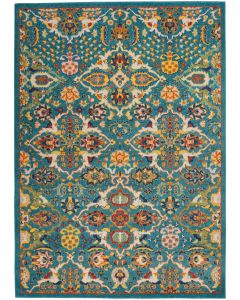 Allur ALR03 Turquoise Ivory Area Rug