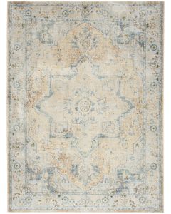 Astra Machine Washable ASW12 Beige Blue Rug