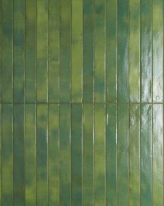 Chroma Green Glossy Glazed Porcelain 2"x18" Field Tile
