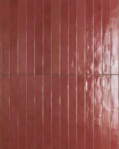 Chroma Red Glossy Glazed Porcelain 2"x18" Field Tile