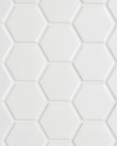 Circuit White 2x2 Hexagon Matte Tile