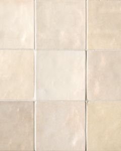 Cloe Creme Glossy Glazed Ceramic 5"x5" Field Tile