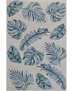Cove Ivory/Blue Leaves Area Rug