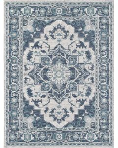Dahlia 1401 Ivory/Blue Medallion Area Rug