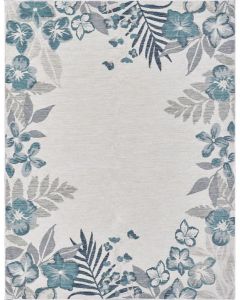Dahlia 1404 Ivory/Blue Garden Border Area Rug