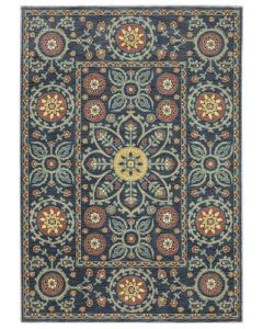 Francesca fr11b Blue/Rust Area Rug