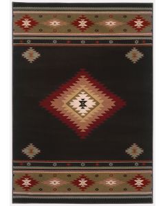 Hudson 87g Black/Green Area Rug