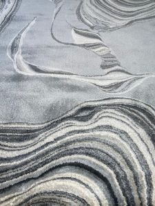 Hue Grey Marbled Stone Area Rug