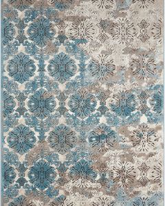 Karma KRM05 Ivory/Blue Area Rug