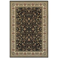 Kashan 108b Black/Ivory Area Rug