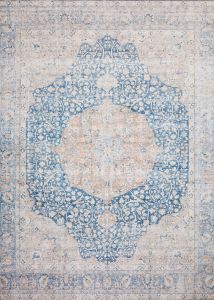 Layla LAY-07 Blue/Tangerine Area Rug