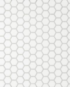 Le Cafe White Matte Porcelain 1"x1" Hexagon Mosaic Tile