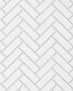 Le Cafe White Matte Porcelain 1"x3" Herringbone Mosaic Tile