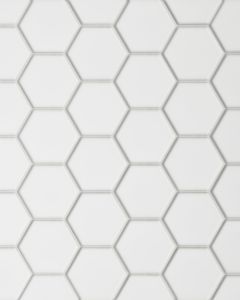Le Cafe White Matte Porcelain 2"x2" Hexagon Mosaic Tile