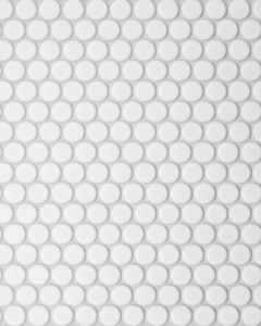 Le Cafe White Matte Porcelain 3/4" Penny Round Mosaic Tile
