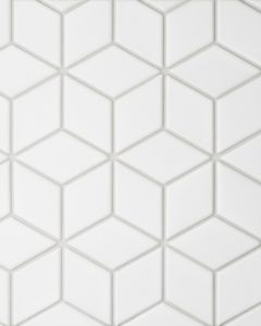 Le Cafe White Matte Porcelain Diamond Mosaic Tile
