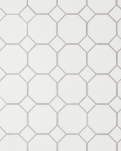 Le Cafe White Matte Porcelain Octagon Mosaic Tile