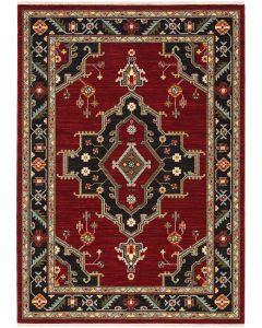Lilihan 92R Red/Black Area Rug