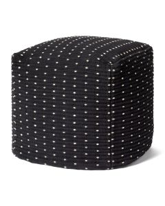 LPF0039 Black 18"x18" Pouf Pillow