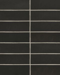 Makoto Kuroi Black Matte Glazed Ceramic 2.5"x10" Tile