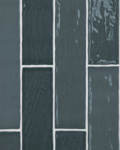 Marin Midnight Tide Glossy Glazed Ceramic 2.5"x10" Wall Tile