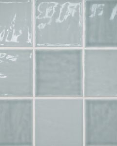 Marin Misty Blue Glossy Glazed Ceramic 4"x4" Wall Tile