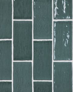 Marin Ocean Teal Glossy Glazed Ceramic 2.5"x5" Wall Tile
