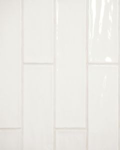 Marin Pearl White Glossy Glazed Ceramic 2.5"x10" Wall Tile