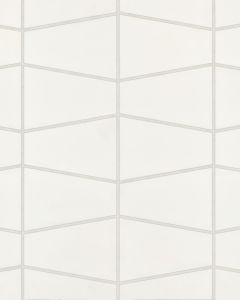 Marin Pearl White Matte Porcelain Trapezoid Mosaic Tile
