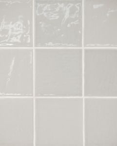 Marin Pebble Grey Glossy Glazed Ceramic 4"x4" Wall Tile