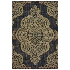Marina 5929k Black/Tan Area Rug