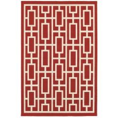 Meridian 9754r Red/Ivory Area Rug