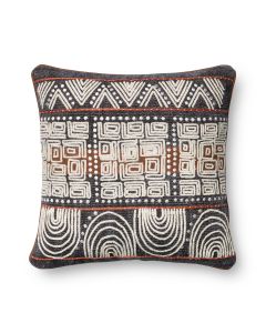 P0379 Blue/Rust 18"x18" Pillow