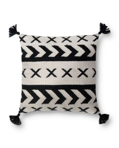 P0502 Black/Ivory 18"x18" Pillow