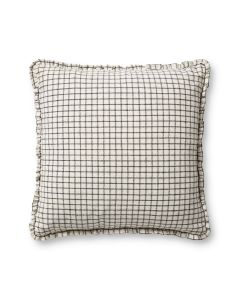 PCJ0012 Ivory/Black 18"x18" Pillow