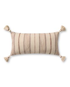 PLL0157 Ivory/Multi 12"x27" Lumbar Pillow