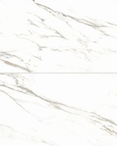 Prati Calacatta Borghini Warm Polished Glazed Porcelain 24"x48" Field TIle