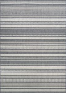 Recife Gazebo Stripe Champ/Grey Area Rug