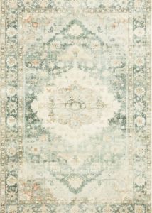 Rosette ROS-08 Teal/Ivory Area Rug