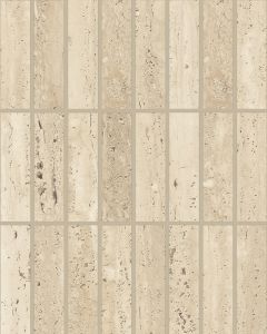 Sensi Roma Cream Satin Glazed Porcelain 1"x4" Straight Set Mosaic Tile