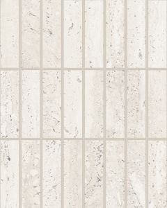 Sensi Roma White Satin Glazed Porcelain 1"x4" Straight Set Mosaic Tile